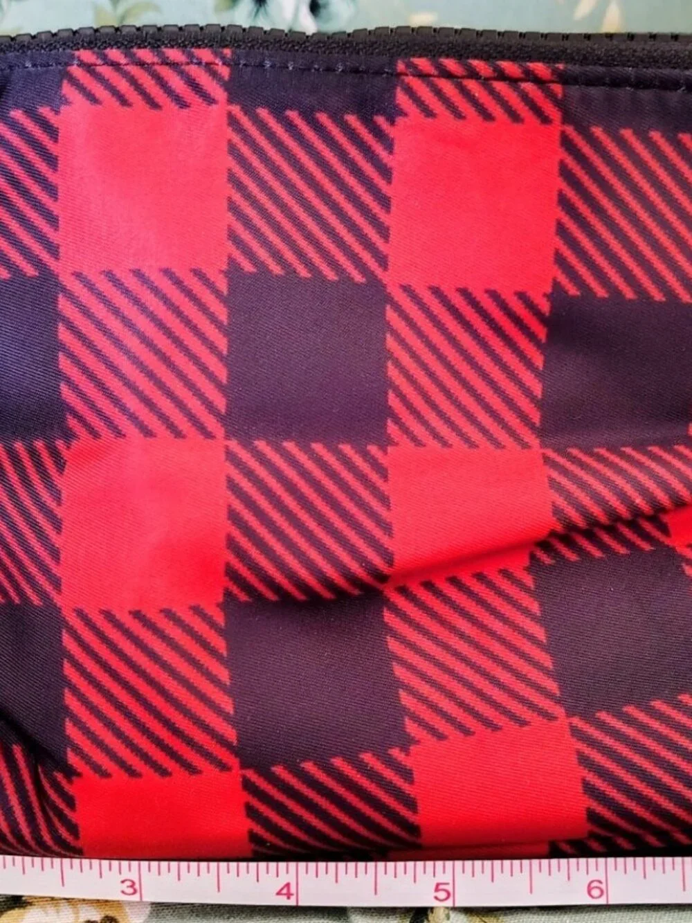 Maurices Red & Black Buffalo Plaid Toiletry Cosmetic Case NWOT